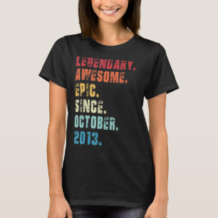 9th Birthday Legendary Epic Awesome Since October  T-Shirt