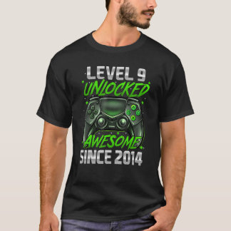 9th Birthday Level 9 Unlocked Awesome 2014 Video T-Shirt