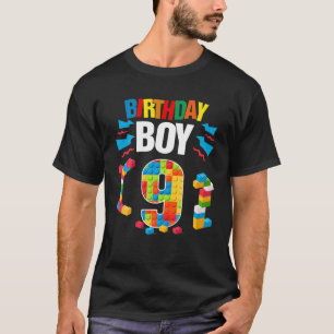 9Th Birthday Master Builder 9 Years Old Block Buil T-Shirt