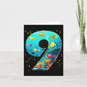 9th Birthday Party 9 Year Old Sea Fish Aquarium Bi Card