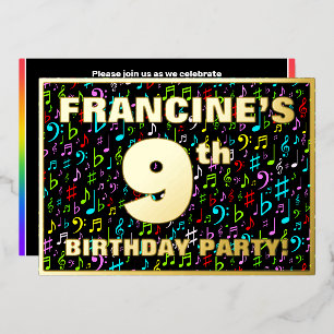 9th Birthday Party — Fun, Colourful Music Symbols