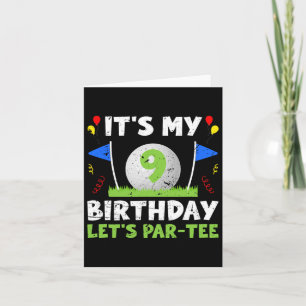 9th Birthday Party Golf Boy Nine Year Old Golfer Card