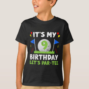9th Birthday Party Golf Boy Nine Year Old Golfer T-Shirt