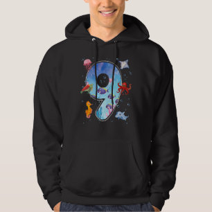 9th Birthday Party Ocean 9 Year Old Sea Fish Aquar Hoodie