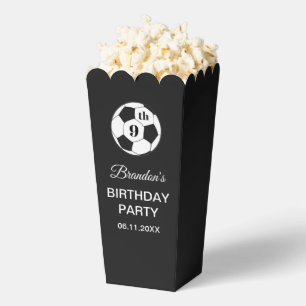 9th Birthday Party Soccer Black Boys Sports Favour Box