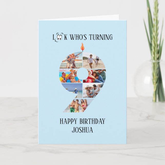 9th Birthday Photo Card (Front)