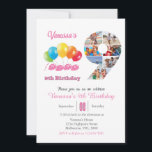 9th birthday photo collage number 9 Girl  Invitation<br><div class="desc">Celebrate your daughter's 9th birthday in style with this adorable invitation! Designed with a unique photo collage in the shape of the number "9, " this invitation captures precious moments from your daughter’s ninth year. Choose 7 of your favorite photos to create a sweet, memorable collage that tells the story...</div>