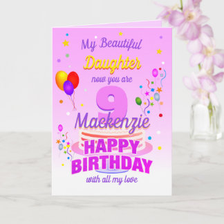 9th Birthday PINK Card