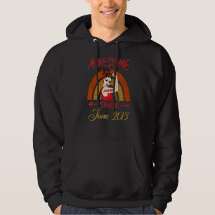 9th Birthday Queen Awesome Since June 2013 Rainbow Hoodie
