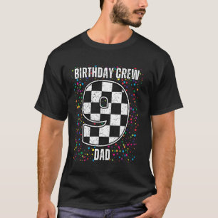 9th Birthday Race Car Shirt, Racing Flag Dad Race T-Shirt
