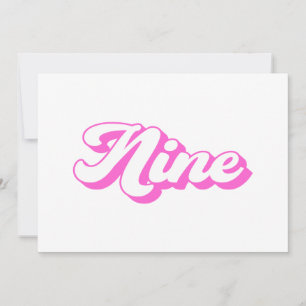 9th Birthday Retro Girl Invitation