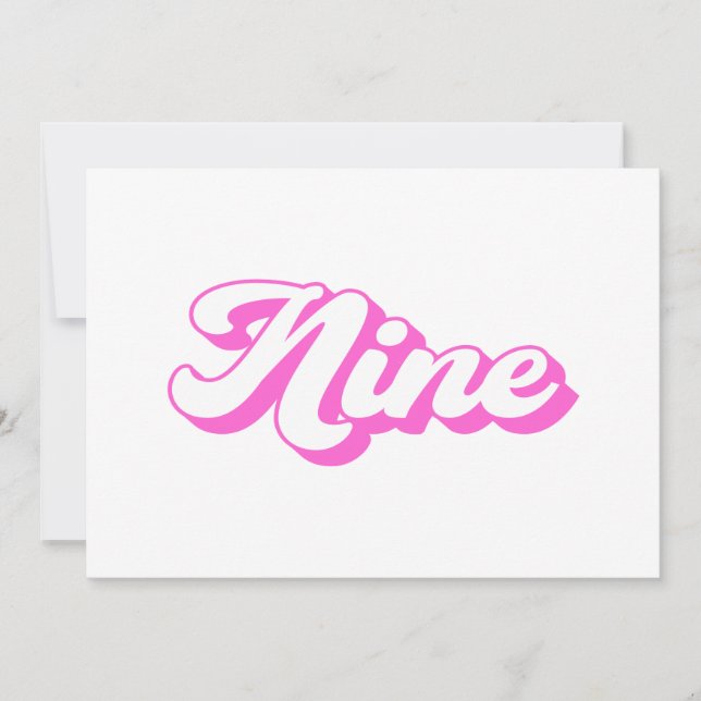 9th Birthday Retro Girl Invitation (Front)