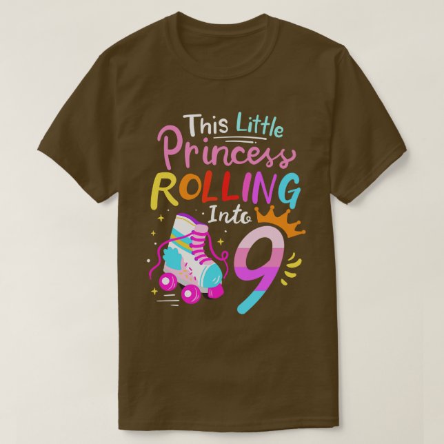 9th Birthday Roller Skate 1 T-Shirt (Design Front)