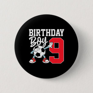 9th Birthday Shirt For Boys Footll Soccer Nine 9 Y 6 Cm Round Badge
