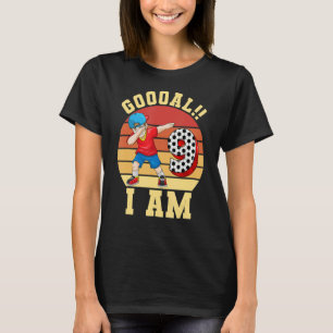 9th Birthday Soccer Themed Birthday Party 9 Years  T-Shirt