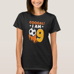9th Birthday Soccer Themed Birthday Party 9 Years T-Shirt