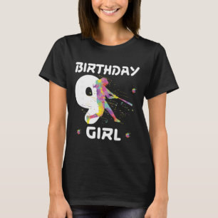 9th Birthday Softll Nine 9 Year Old Girl T-Shirt
