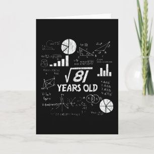 9th Birthday Square Root of 81 - 9 Years Old Bday Card