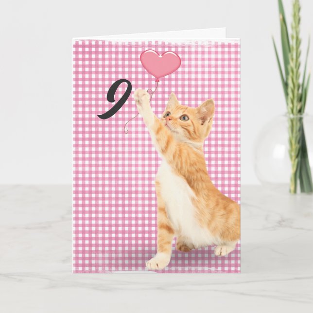 9th birthday tabby cat card (Front)