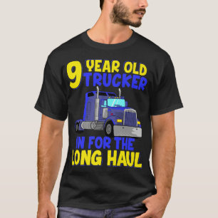 9th Birthday Truck Trucker Kids Truck Driver Boys  T-Shirt