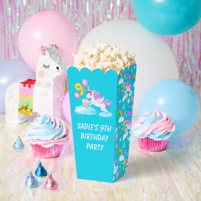 9th Birthday Unicorn with Cake Favour Box (Party)