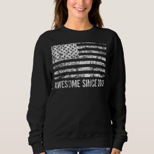 9th Birthday Vintage Usa Flag Awesome Since 2013 Sweatshirt