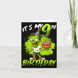 9th Birthday Zombie 9 Years Old Happy Halloween Card