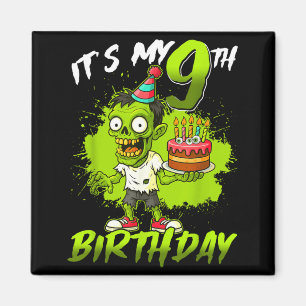 9th Birthday Zombie 9 Years Old Happy Halloween Magnet