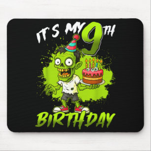 9th Birthday Zombie 9 Years Old Happy Halloween Mouse Pad