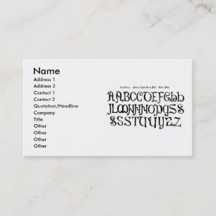 9th Century Alphabet Business Card