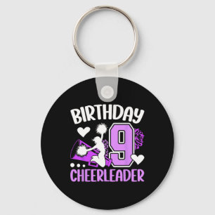 9th Cheer Birthday Party 9 Year Old Cheerleader _1 Key Ring