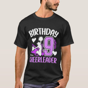 9th Cheer Birthday Party 9 Year Old Cheerleader _1 T-Shirt