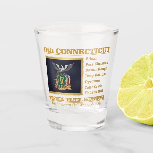 9th Connecticut Infantry (BH) Shot Glass (Front)