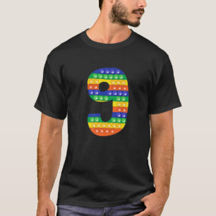 9Th Fidget Pop It Birthday Girl Boy Nine 9 Years O T-Shirt