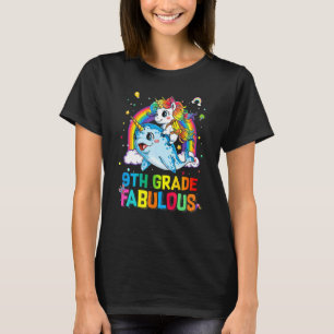9th Grade Fabulous Unicorn Riding Narwhal Back To T-Shirt