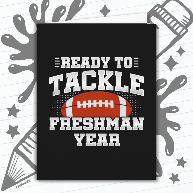 9th Grade Football Ready To Tackle Back to School Card (Creator Uploaded)