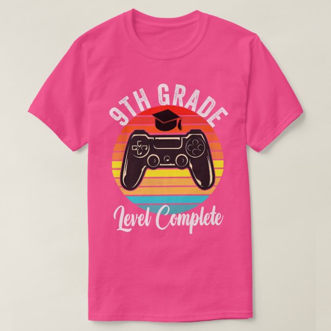 9th Grade Graduation Level Complete 2022 Video Gam T-Shirt (Design Front)
