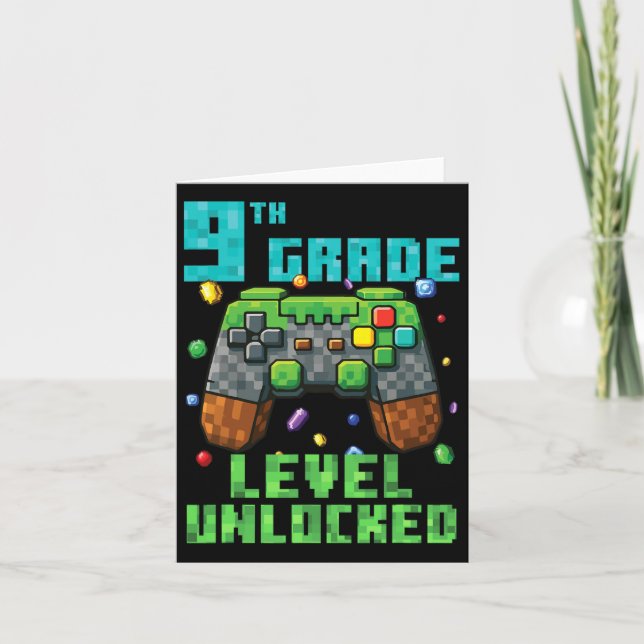 9th Grade Level Unlocked Gamer Controller Back To  Card (Front)
