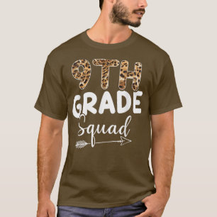 9th Grade Squad Leopard Teacher Student T-Shirt