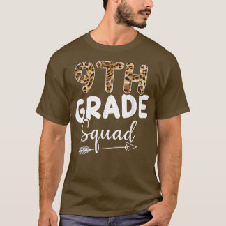 9th Grade Squad Leopard Teacher Student T-Shirt