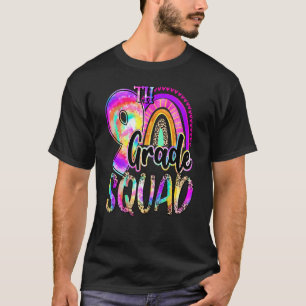 9th Grade Squad Rainbow Tie Dye Leopard Back To Sc T-Shirt