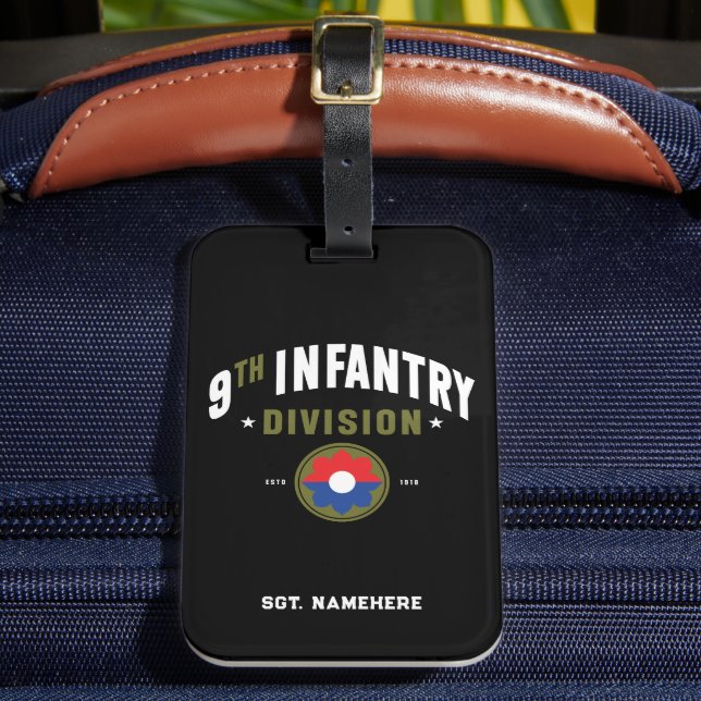 9th Infantry Division "Old Reliables" Customisable Luggage Tag (Front Insitu 2)