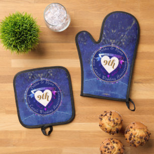 9th Lapis Anniversary  Oven Mitt & Pot Holder Set