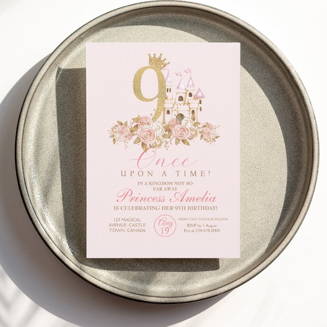 9th Little Princess Birthday  Invitation (Creator Uploaded)