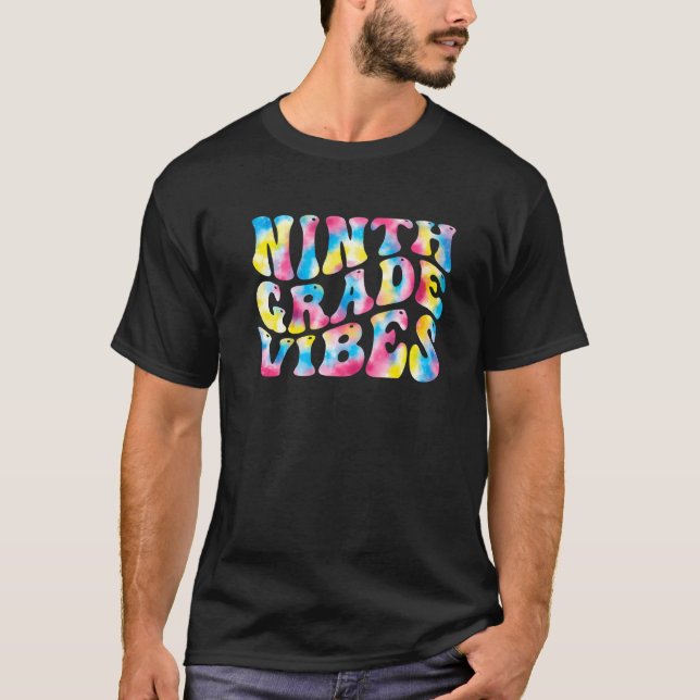 9th ninth grade vibes teacher Back To School Retro T-Shirt (Front)