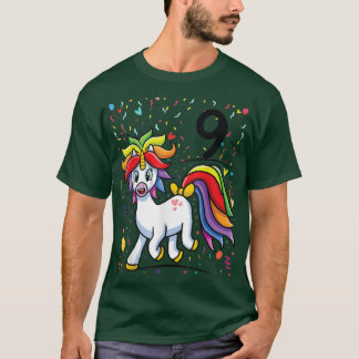 9th party Bday 9 years Unicorn Party 9th Birthday  T-Shirt