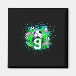 9th Soccer Birthday Party 9 Year Old Soccer Player Magnet