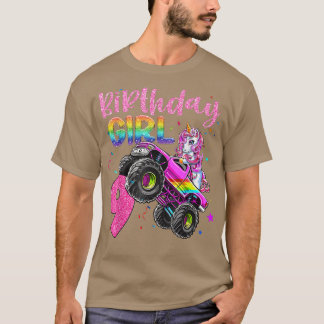 9th Unicorn Monster Truck Birthday Girls Racing Lo T-Shirt