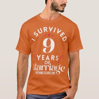 9th Wedding Anniversary 9 Years Of Marriage Couple T-Shirt