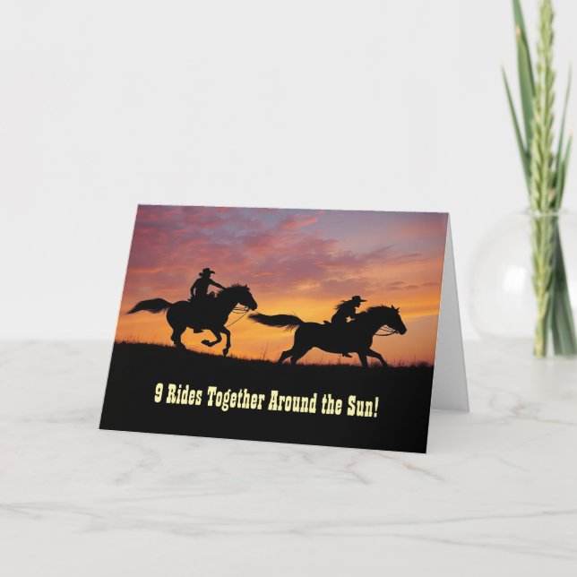 9th Wedding Anniversary Cute Fun Country Card (Front)